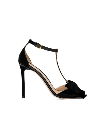 PATENT LEATHER AND VELVET BRIGITTE SANDAL