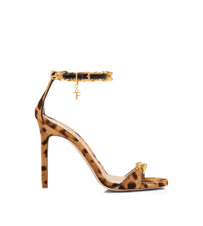 LEOPARD PRINT CALF HAIR AND LEATHER ZENITH SANDAL image number 0