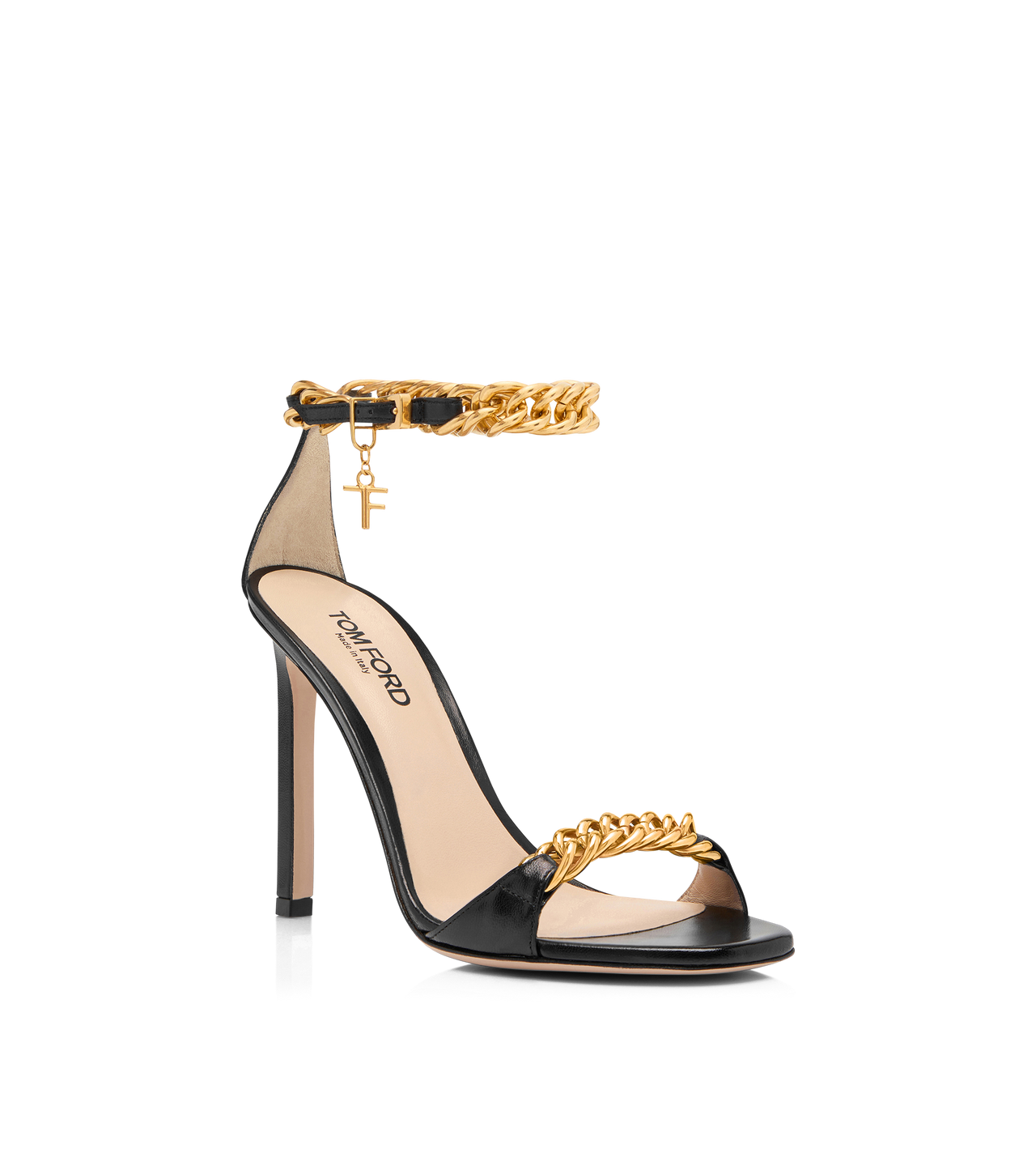 Tom ford gold hot sale chain heels