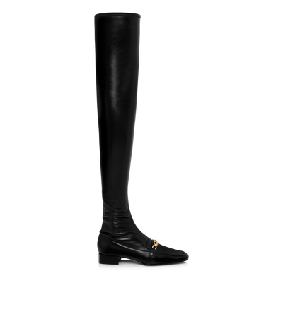 STRETCH NAPPA AND CALF LEATHER WHITNEY OVER THE KNEE BOOT image number 0