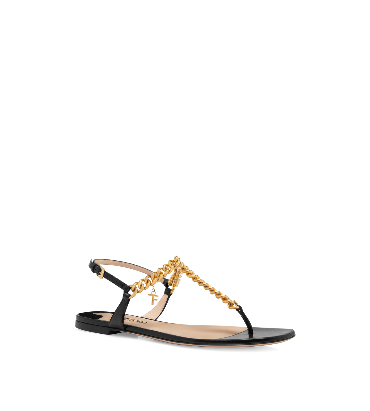 SHINY LEATHER ZENITH THONG SANDAL image number 1