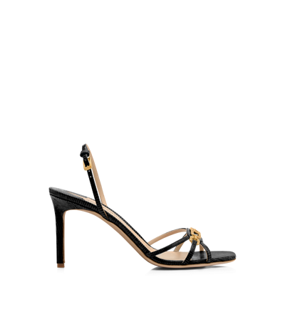 STAMPED LIZARD LEATHER WHITNEY SANDAL image number 0