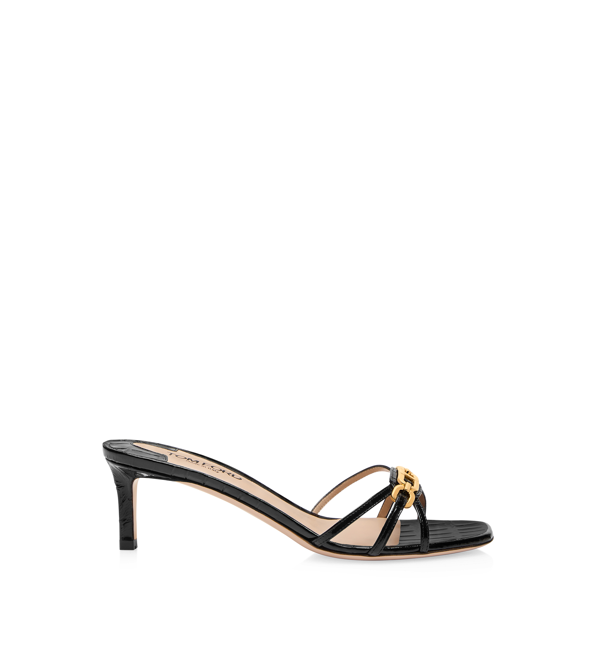 STAMPED CROCODILE LEATHER WHITNEY MULE 