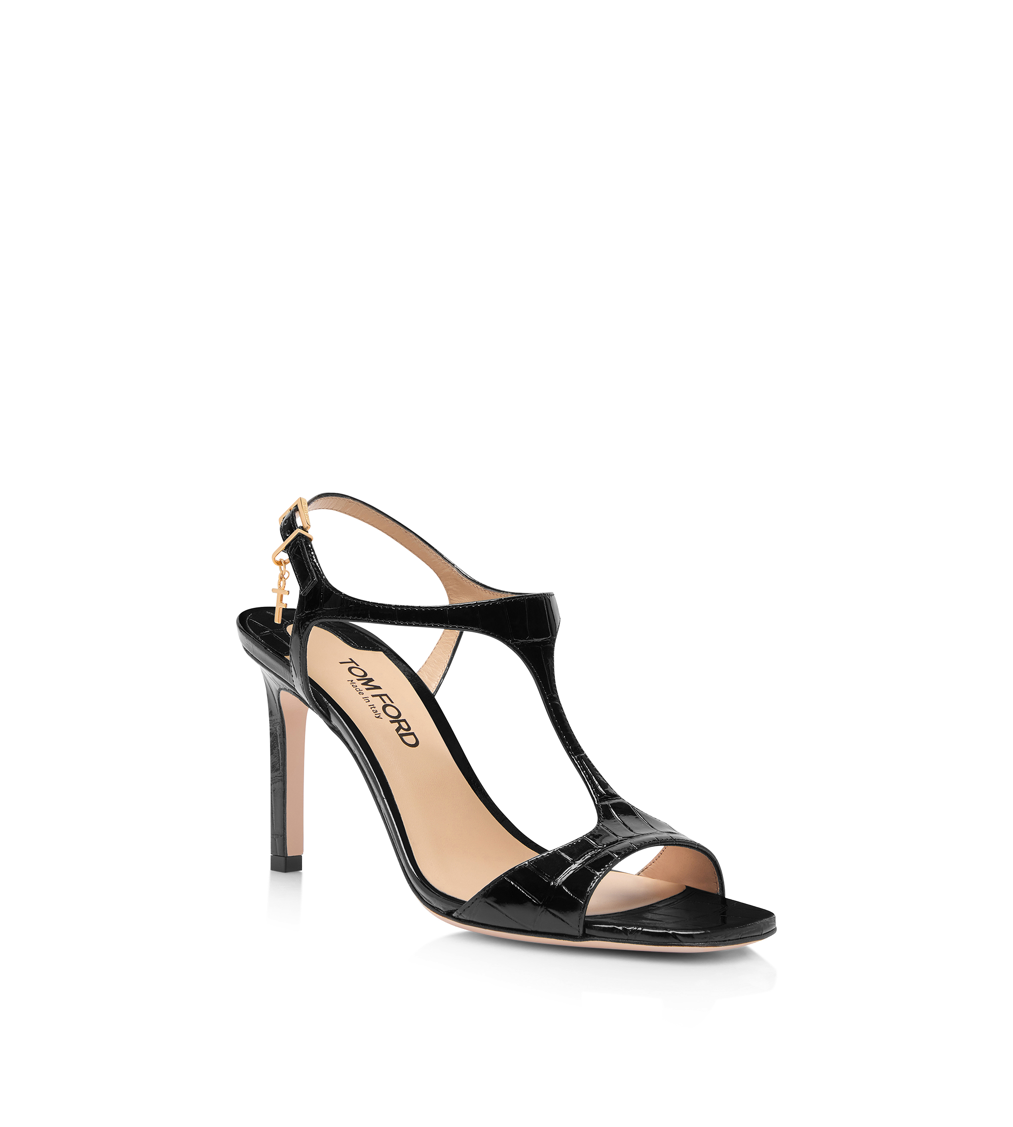 STAMPED CROCODILE LEATHER ANGELINA SANDAL