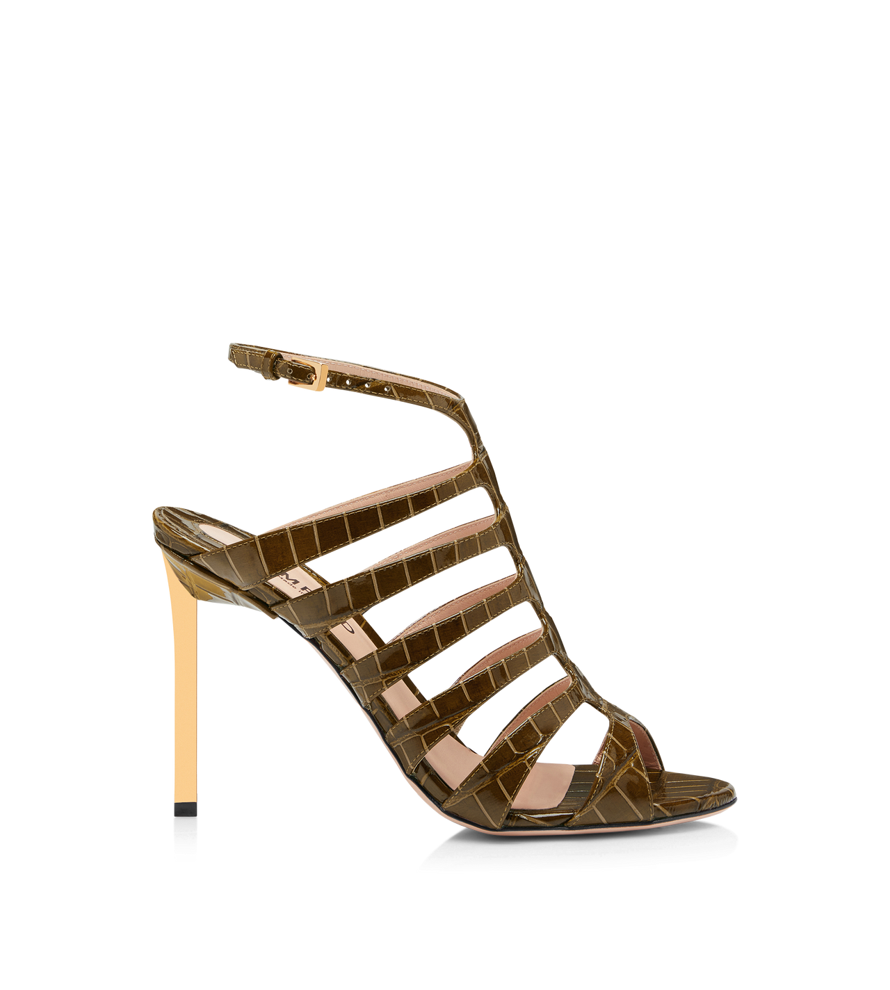 STAMPED CROCODILE LEATHER CARINE SANDAL image number 0