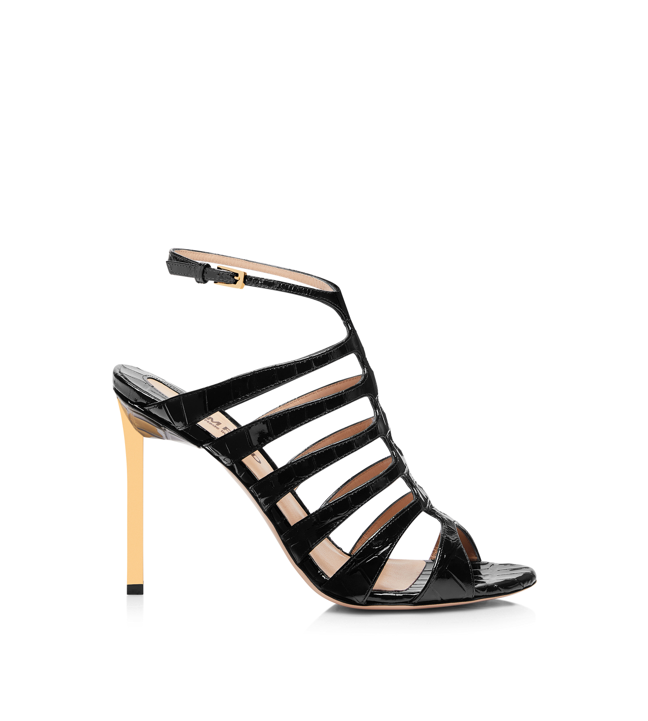 STAMPED CROCODILE LEATHER CARINE SANDAL image number 0