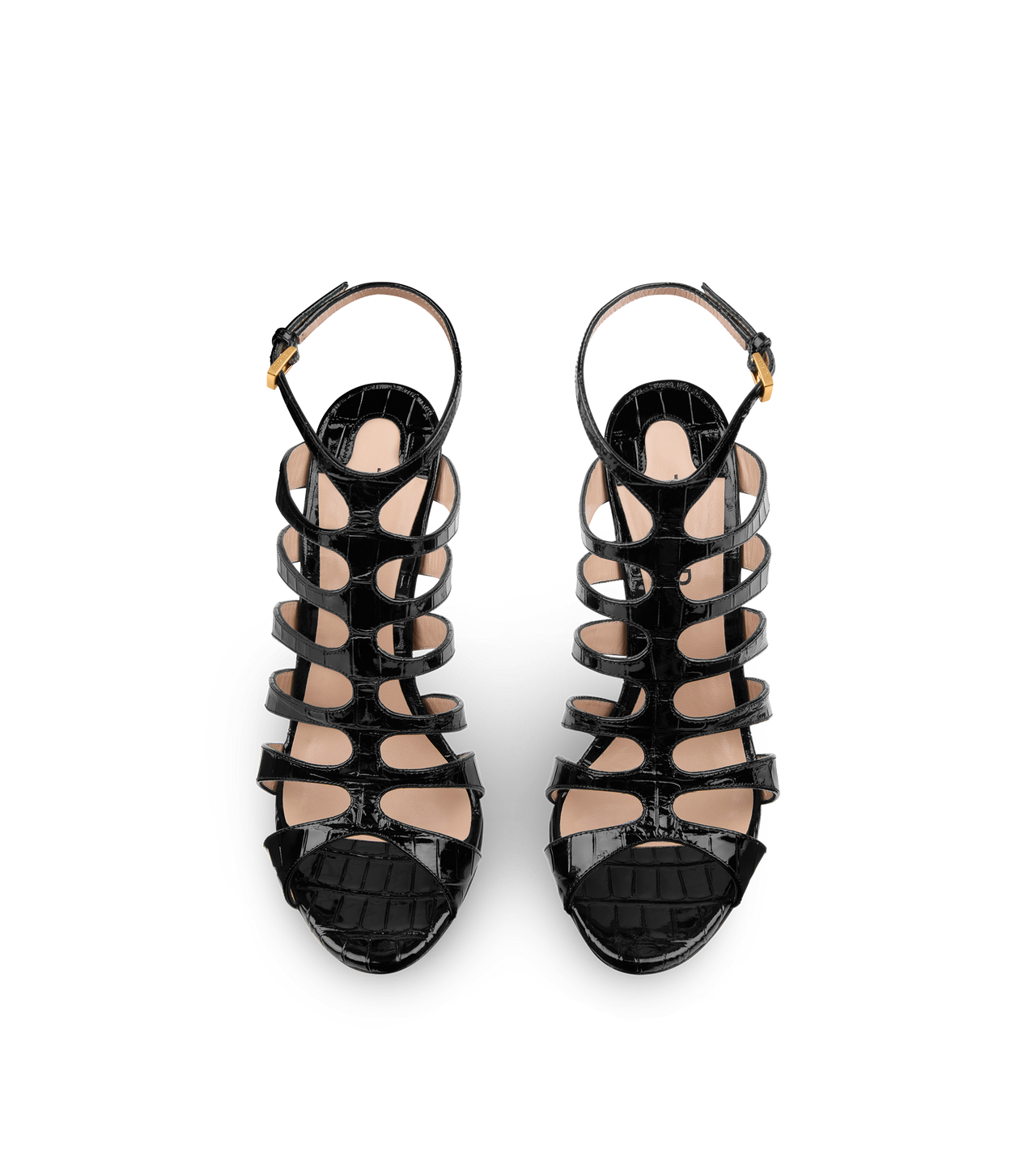 STAMPED CROCODILE LEATHER CARINE SANDAL image number 3