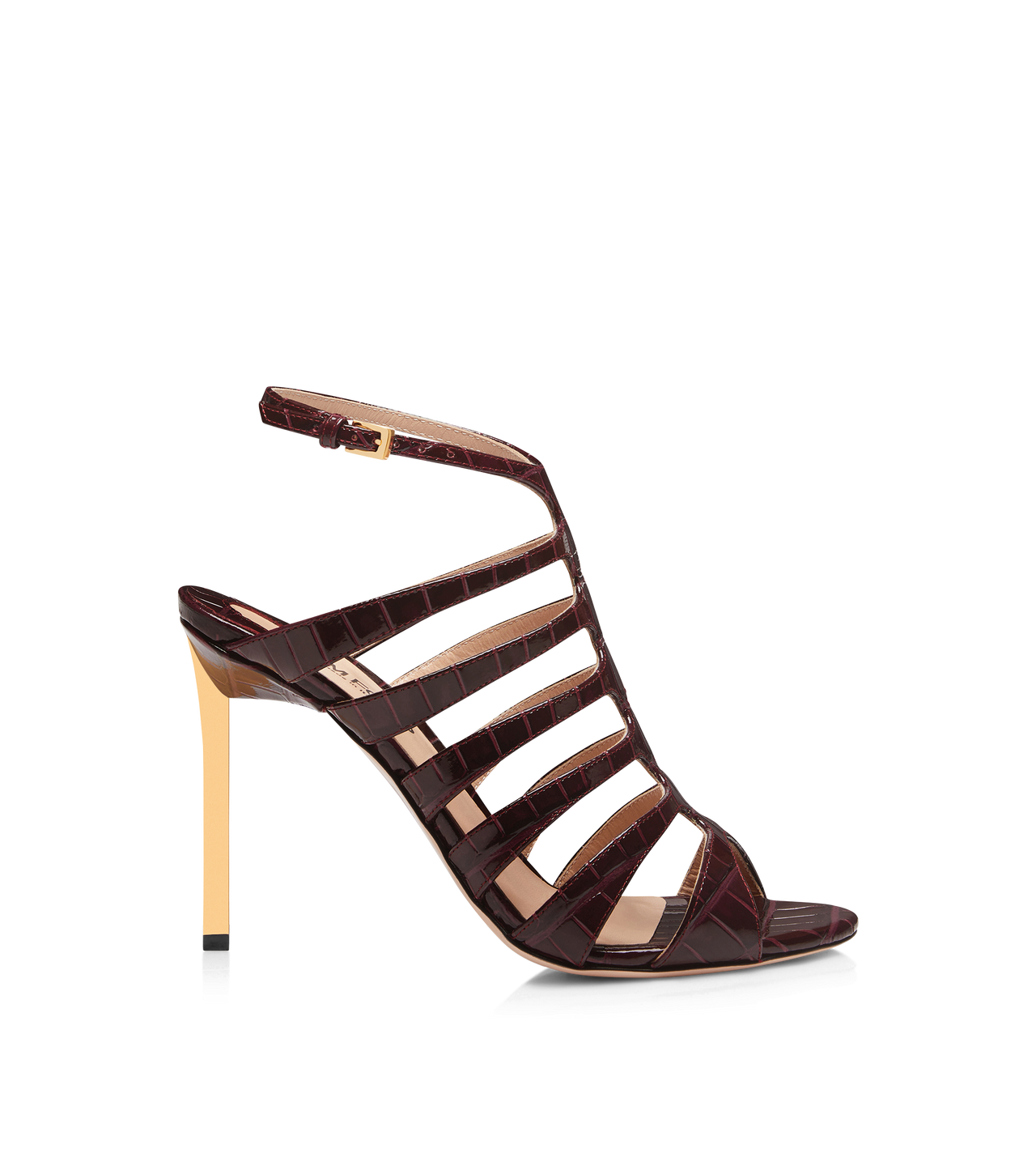 STAMPED CROCODILE LEATHER CARINE SANDAL image number 0