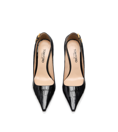 STAMPED CROCODILE LEATHER ANGELINA PUMP image number 3