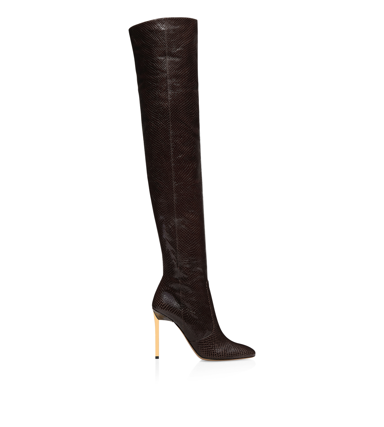 STAMPED PYTHON LEATHER CARINE OVER THE KNEE BOOT image number 0