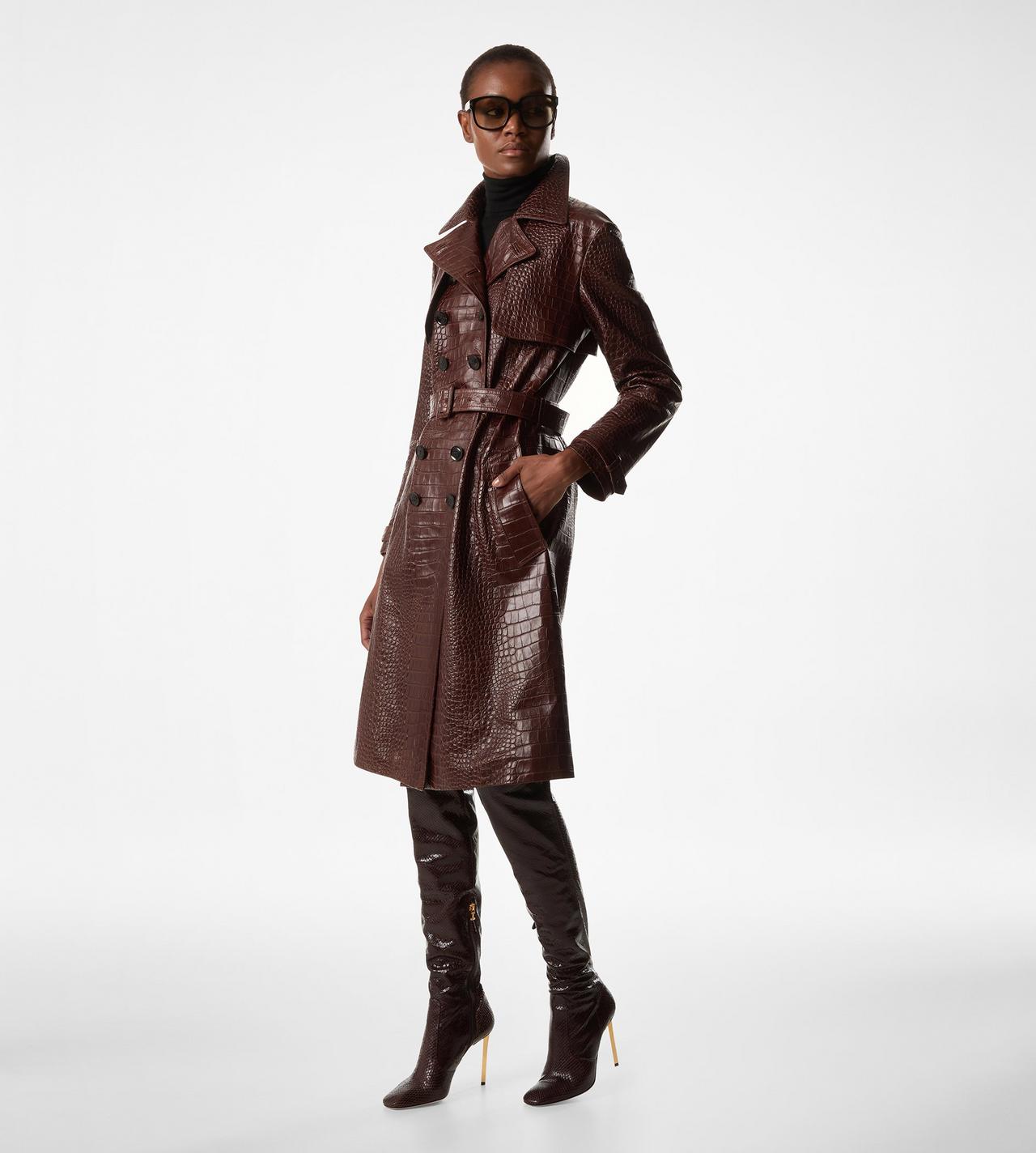 STAMPED PYTHON LEATHER CARINE OVER THE KNEE BOOT image number 4