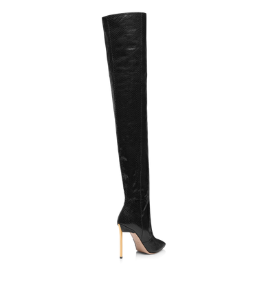 STAMPED PYTHON LEATHER CARINE OVER THE KNEE BOOT image number 2