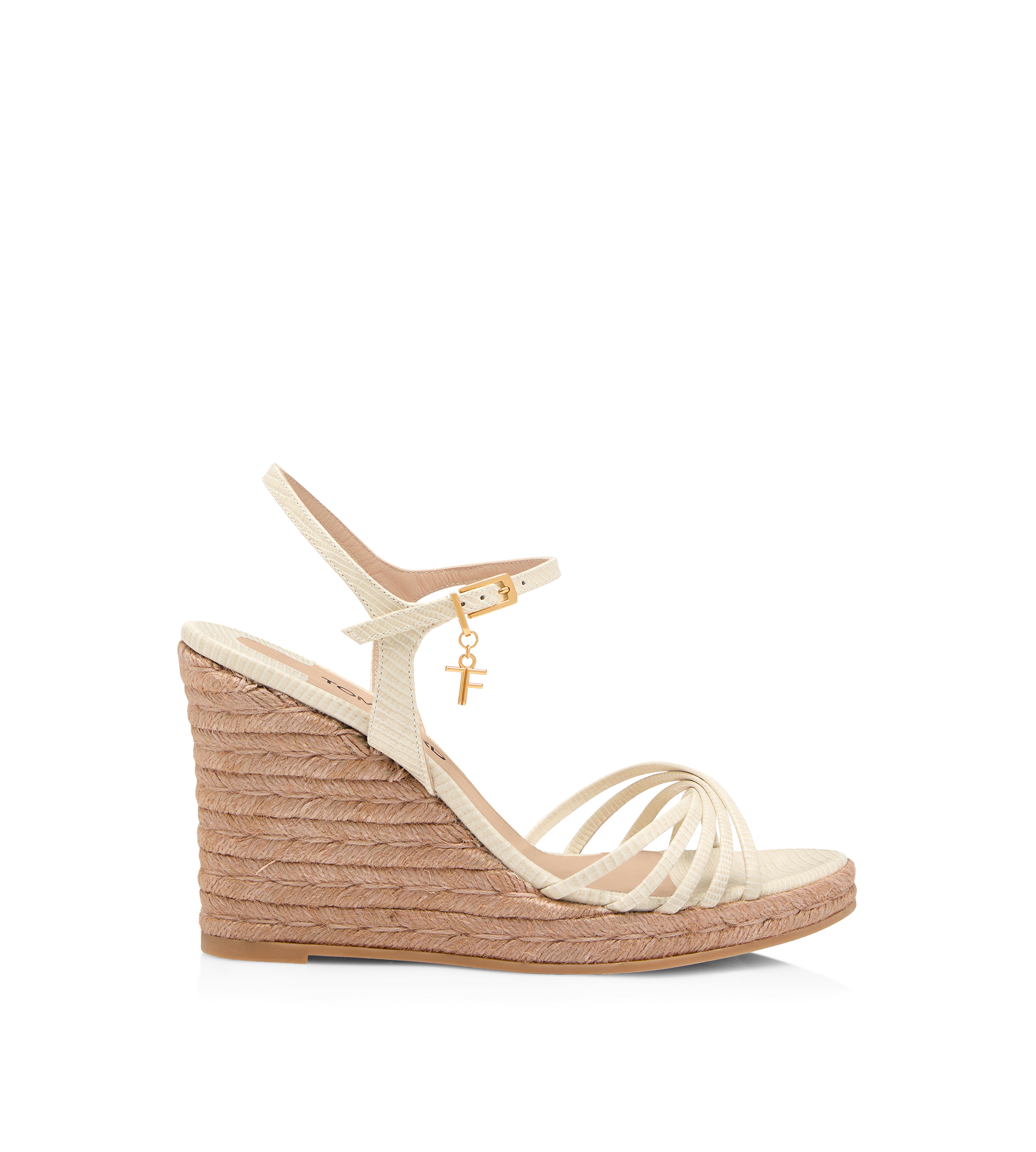 PRINTED LIZARD LEATHER CABANA WEDGE ESPADRILLE