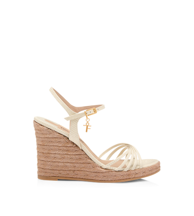 PRINTED LIZARD LEATHER CABANA WEDGE ESPADRILLE image number 0