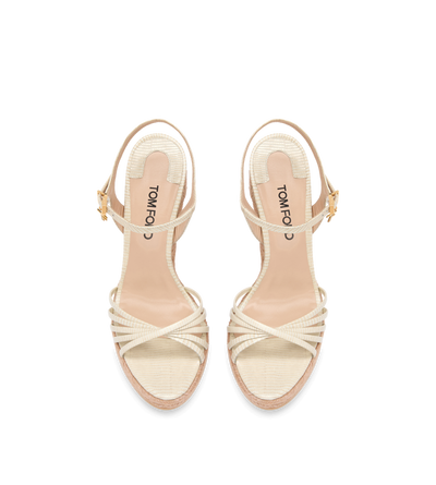 PRINTED LIZARD LEATHER CABANA WEDGE ESPADRILLE image number 3