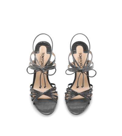 STAMPED CROCODILE LEATHER ANGELICA SANDAL image number 3