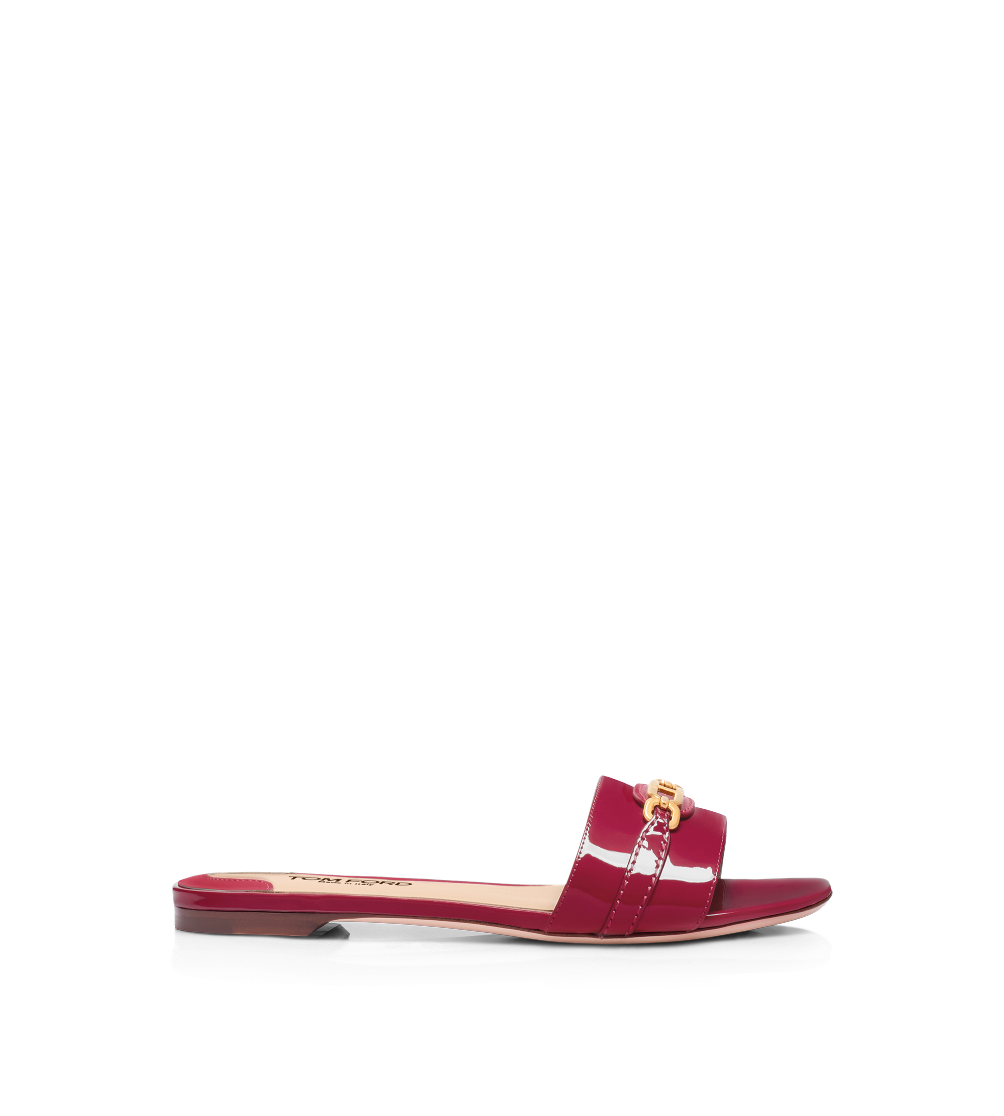 PATENT LEATHER WHITNEY SLIDE