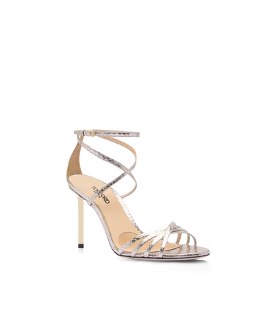 LAMINATED STAMPED PYTHON IDA SANDAL image number 1