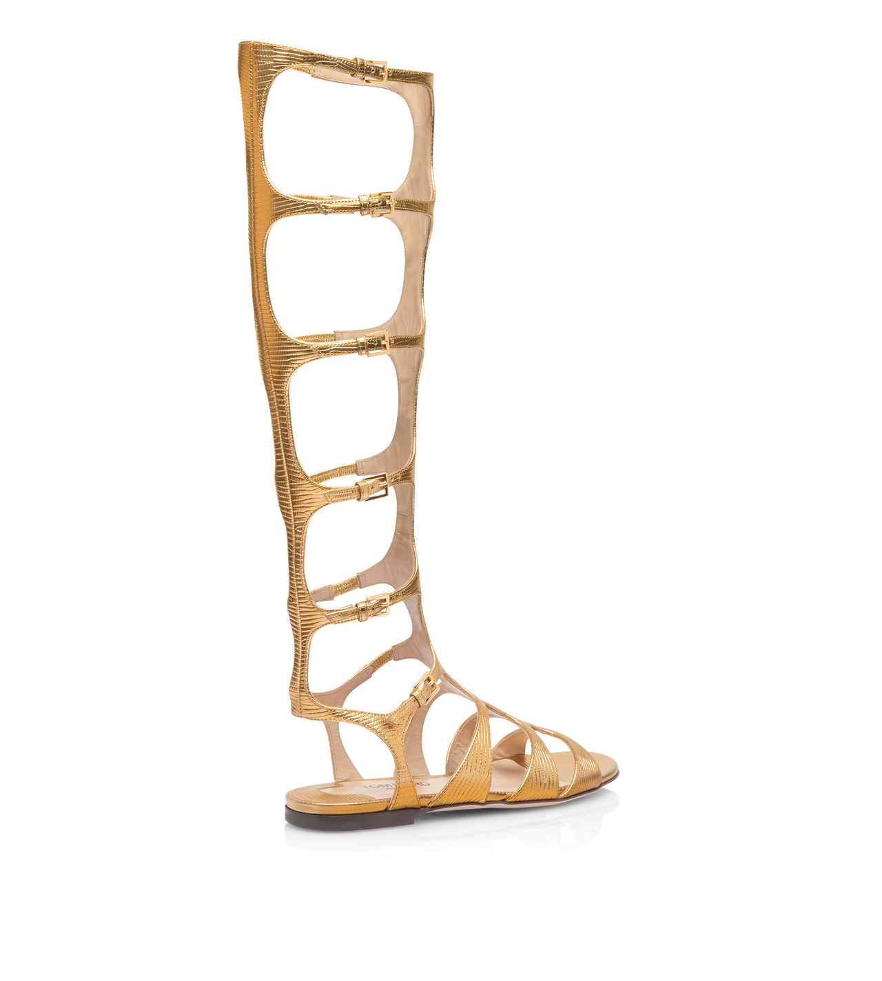 LAMINATED PRINTED LIZARD PARADIS KNEE-HIGH SANDAL image number 2