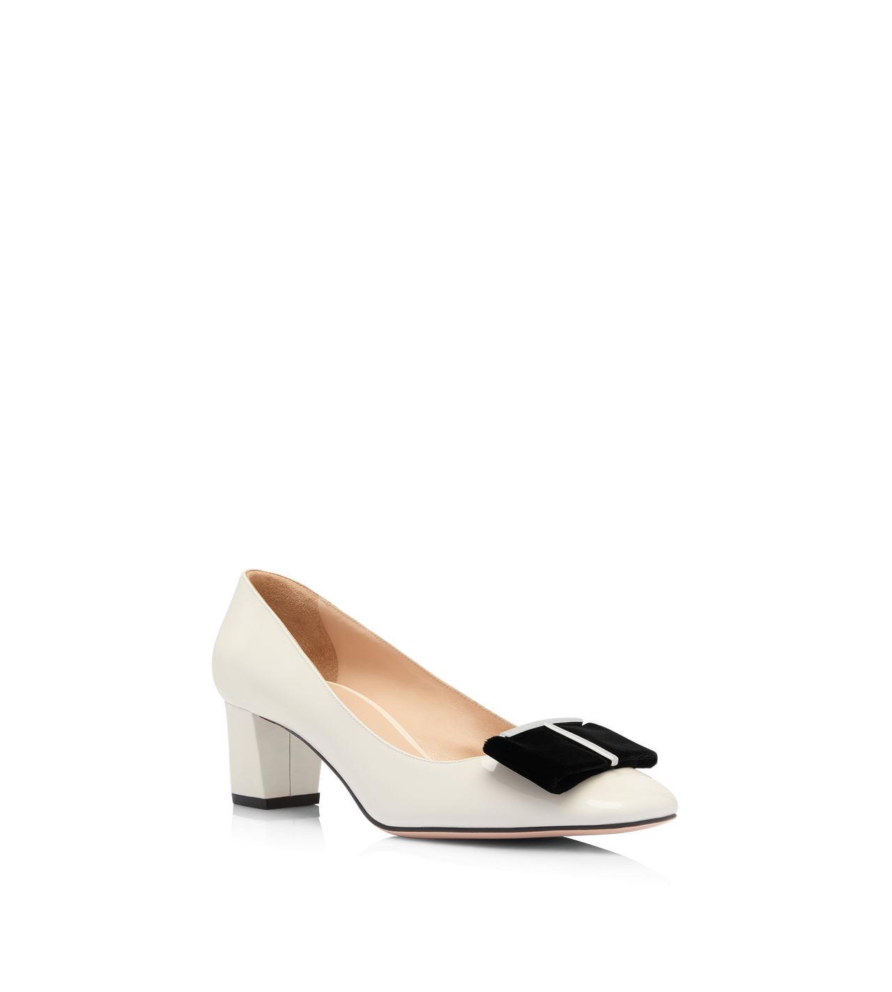 PATENT LEATHER AND VELVET AUDREY PUMP image number 1