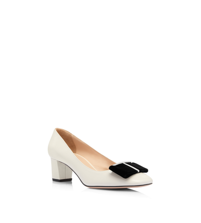 PATENT LEATHER AND VELVET AUDREY PUMP image number 1