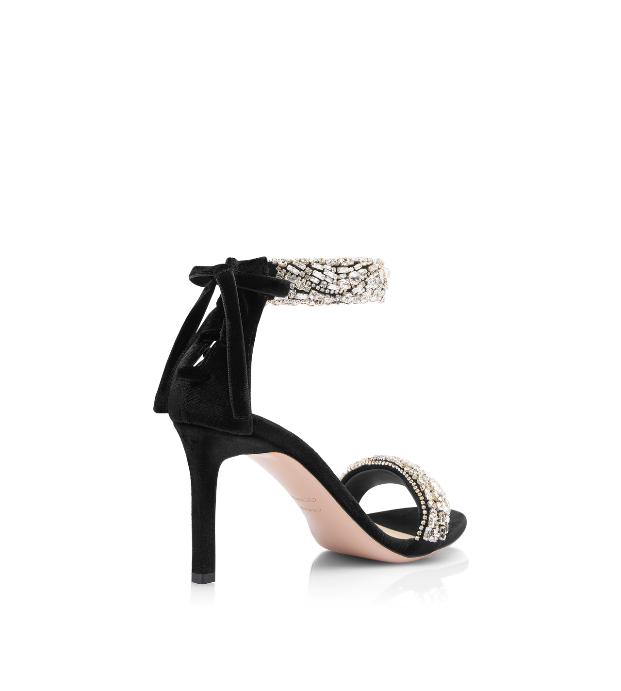 CRYSTAL-EMBELLISHED VELVET EDIE SANDAL image number 2