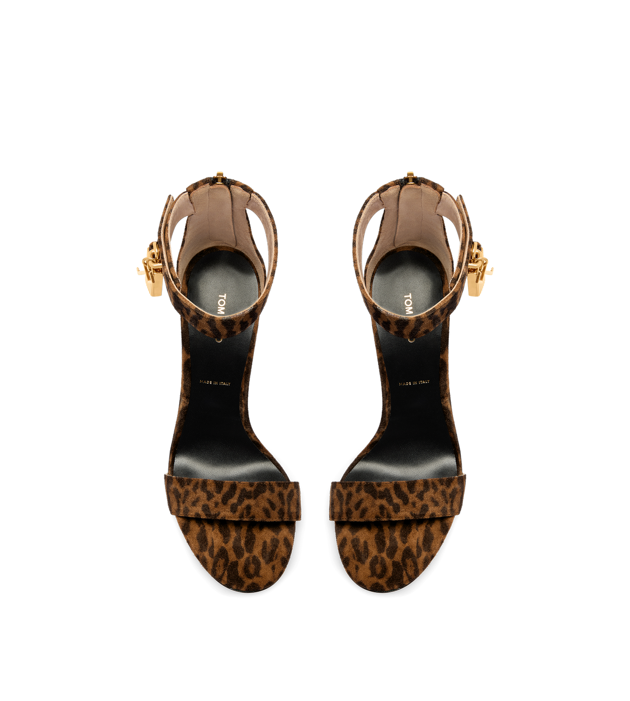 OCELOT-PRINT SUEDE PADLOCK SANDAL image number 3