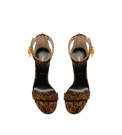 OCELOT-PRINT SUEDE PADLOCK SANDAL image number 3