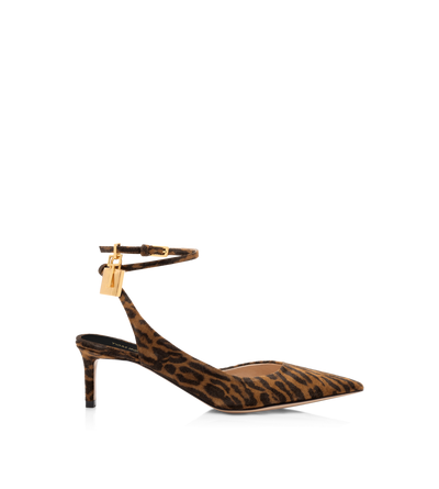 TOM FORD正規品/関税送料込み Logo leather slingback TOM FORD Angelina logo-embellished croc-effect leather