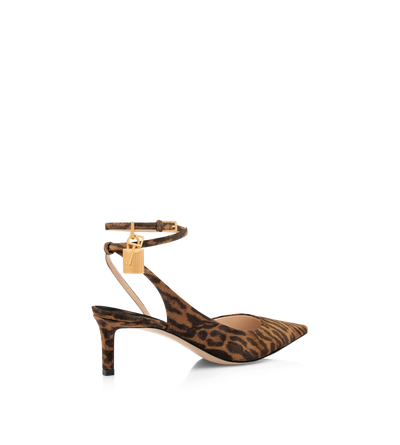 OCELOT-PRINT SUEDE PADLOCK SLINGBACK | Tom Ford Fashion
