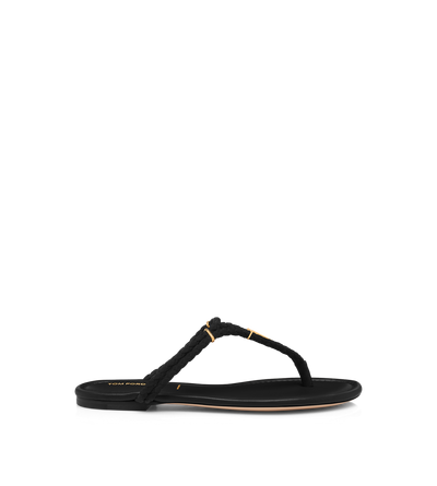 WOVEN SUEDE LILY THONG SANDAL image number 0
