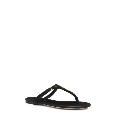 WOVEN SUEDE LILY THONG SANDAL image number 1