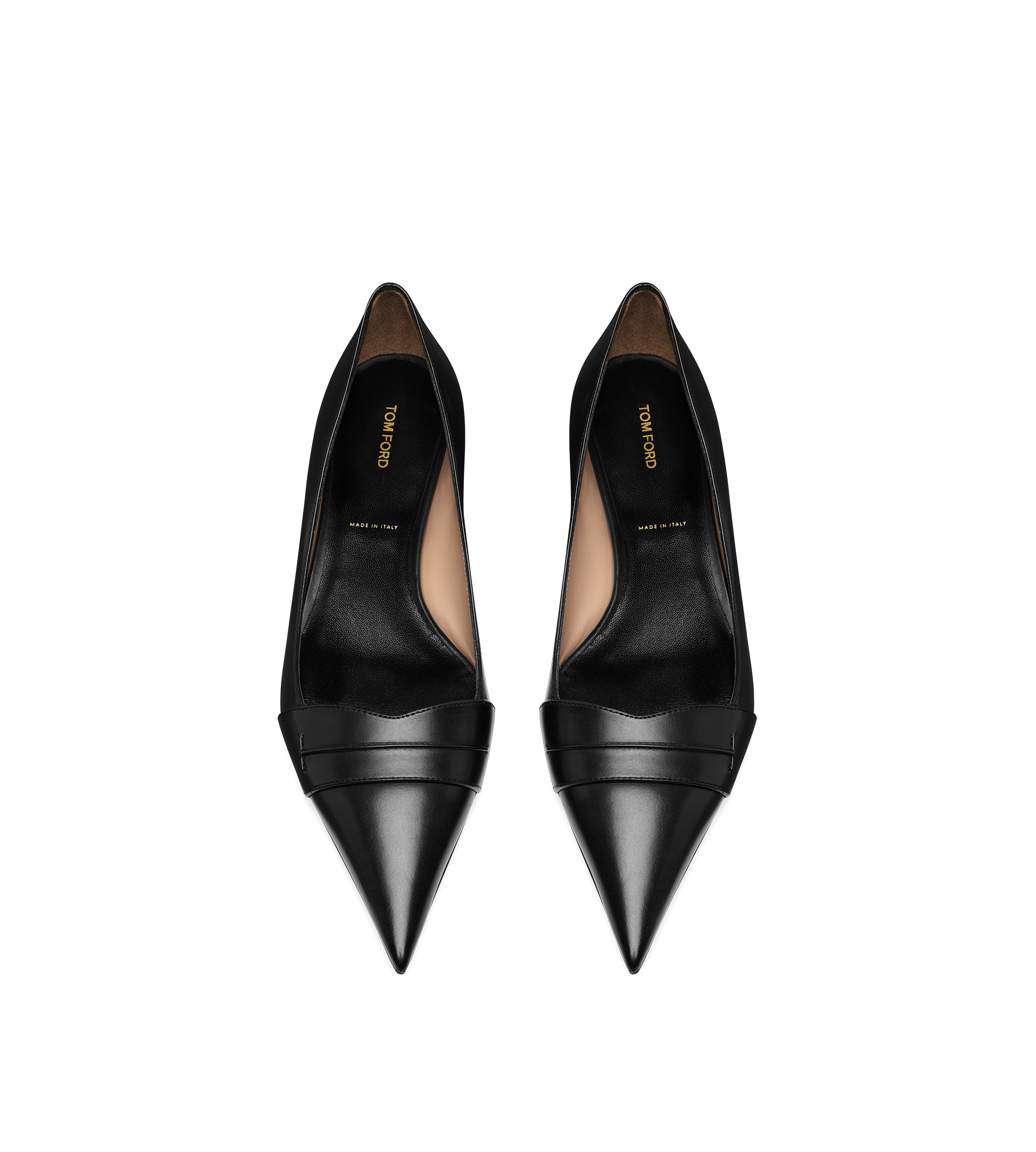 【関税&送料込】Tom Ford Black Leather Ballerinas W3731-LCL002N_1N001_OS_D