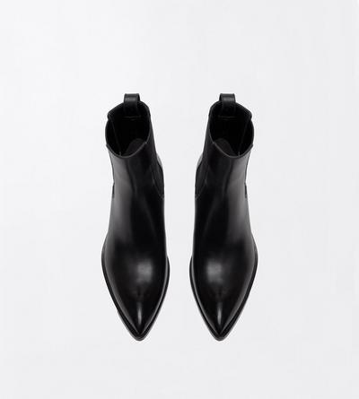 TOM FORD LEATHER BLACK BURNISHED LEATHER CHELSEA BOOT