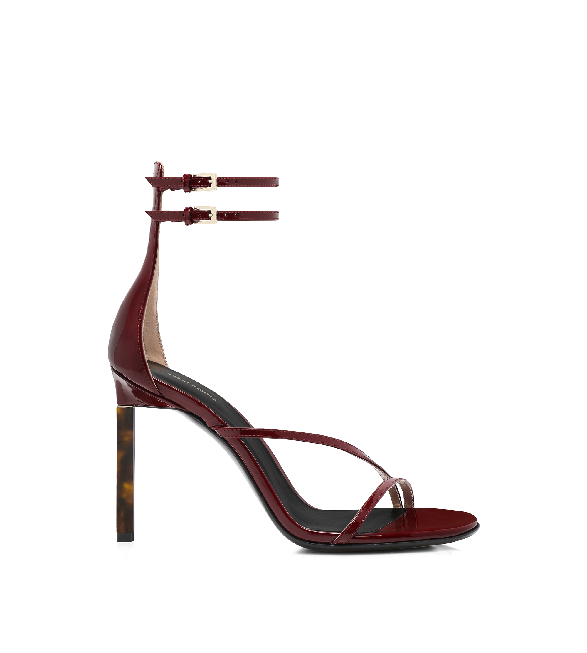 PATENT LEATHER ANKLE STRAP SANDAL