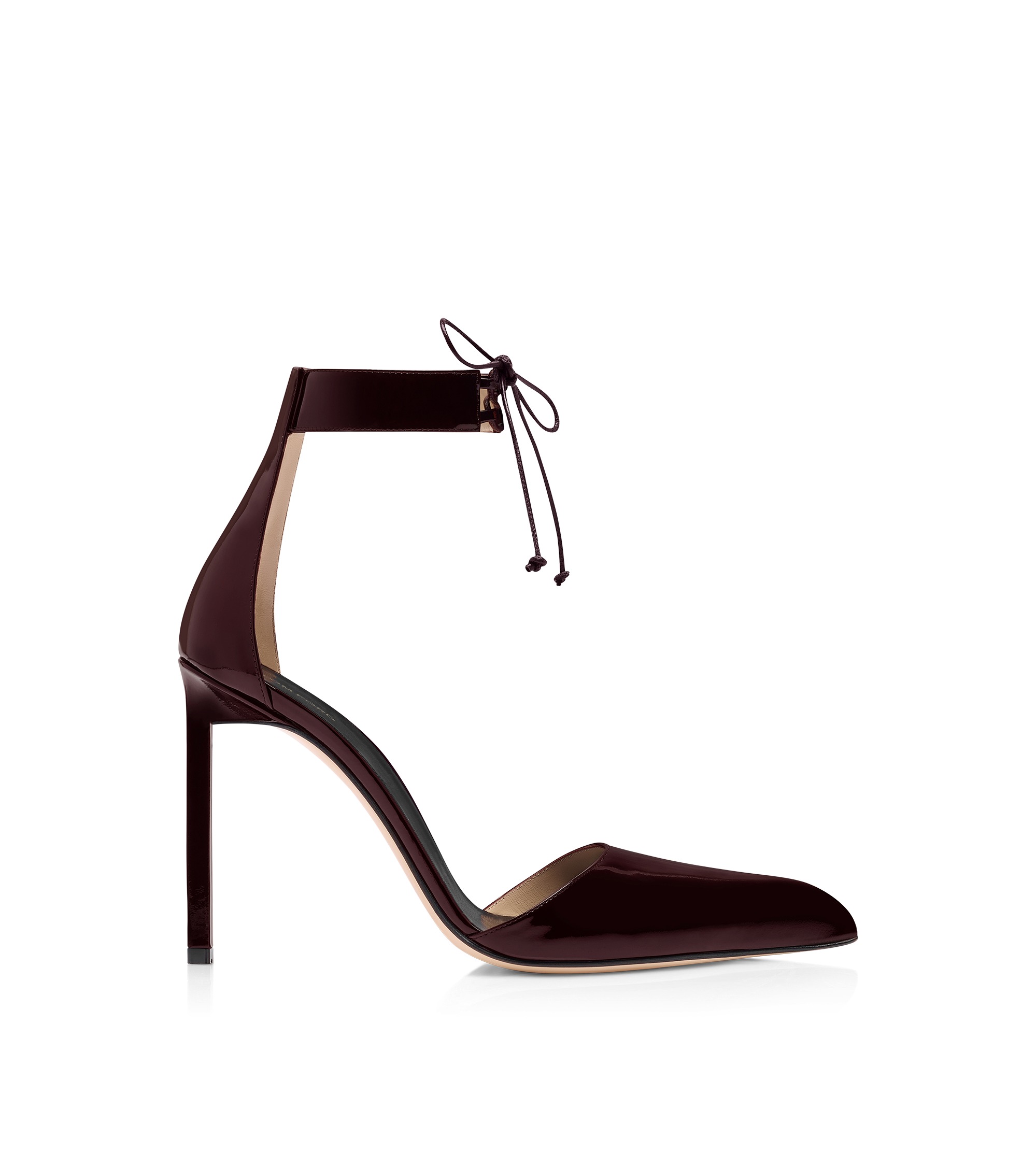 PATENT LEATHER ANKLE STRAP PUMP