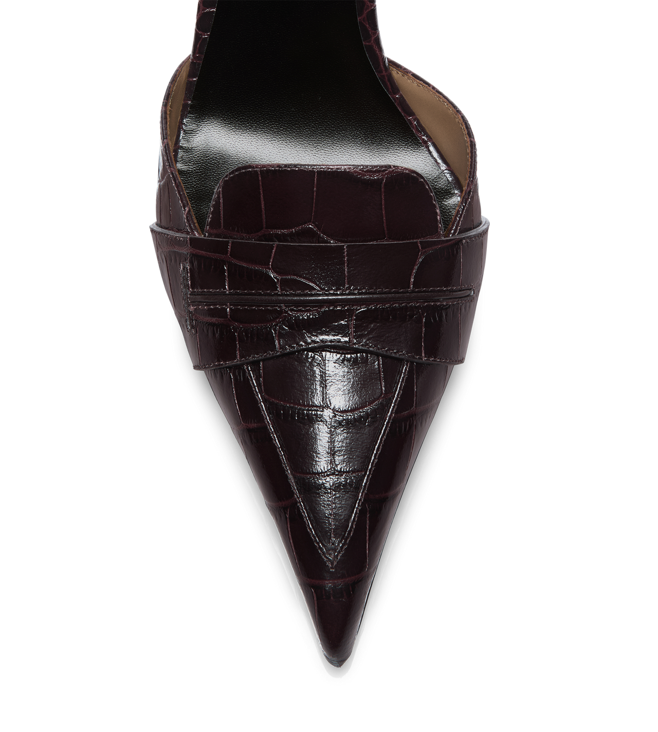 SHINY STAMPED CROCODILE LEATHER EVA D'ORSAY PUMP image number 4