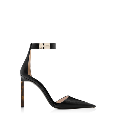 SUPPLE GRAIN LEATHER T LATCH ANKLE STRAP PUMP image number 0