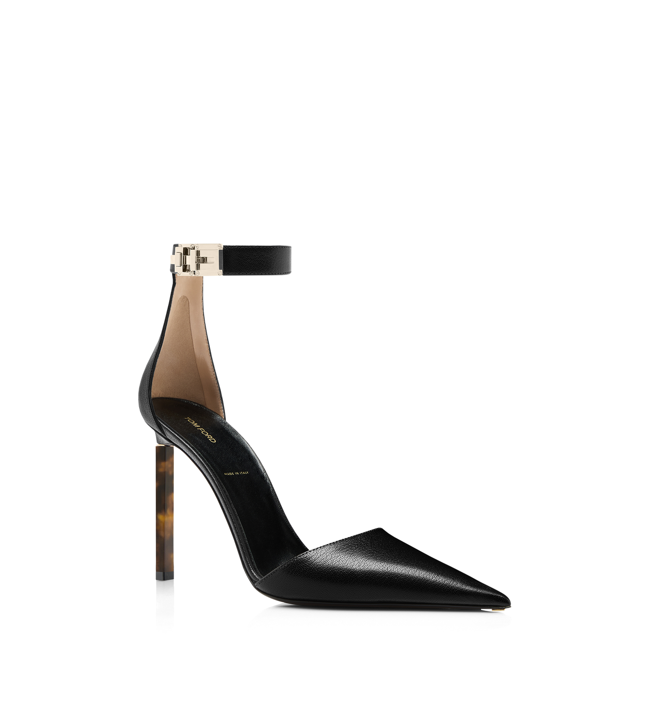 SUPPLE GRAIN LEATHER T LATCH ANKLE STRAP PUMP image number 1