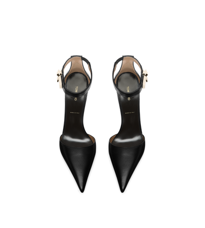 SUPPLE GRAIN LEATHER T LATCH ANKLE STRAP PUMP image number 3