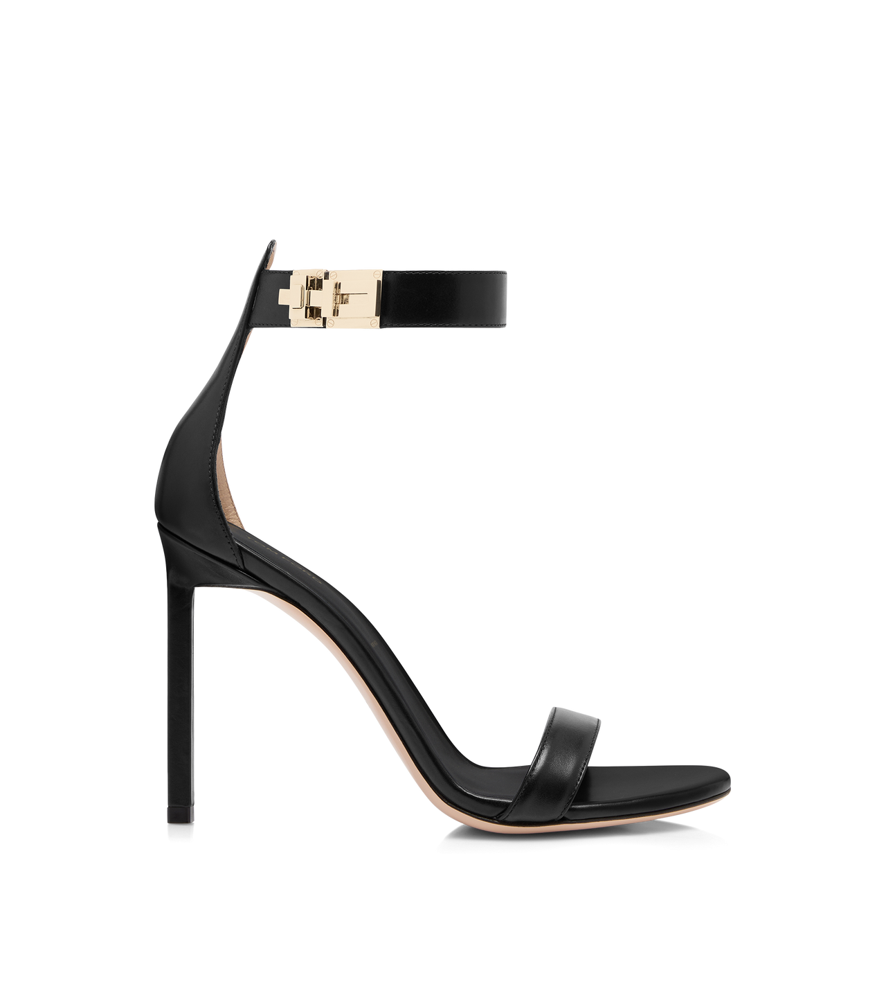 SHINY LEATHER T LATCH ANKLE STRAP SANDAL image number 0