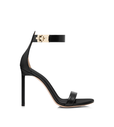 SHINY LEATHER T LATCH ANKLE STRAP SANDAL image number 0