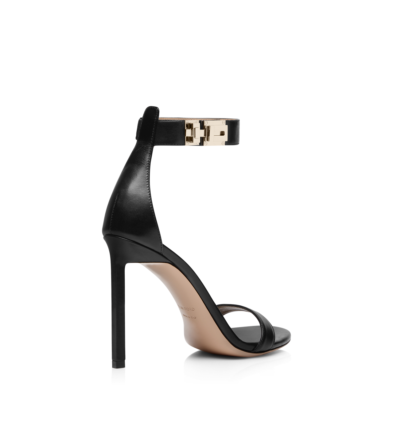 SHINY LEATHER T LATCH ANKLE STRAP SANDAL image number 2