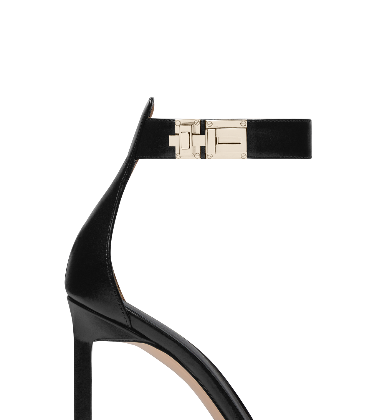 SHINY LEATHER T LATCH ANKLE STRAP SANDAL image number 4