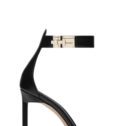 SHINY LEATHER T LATCH ANKLE STRAP SANDAL image number 4