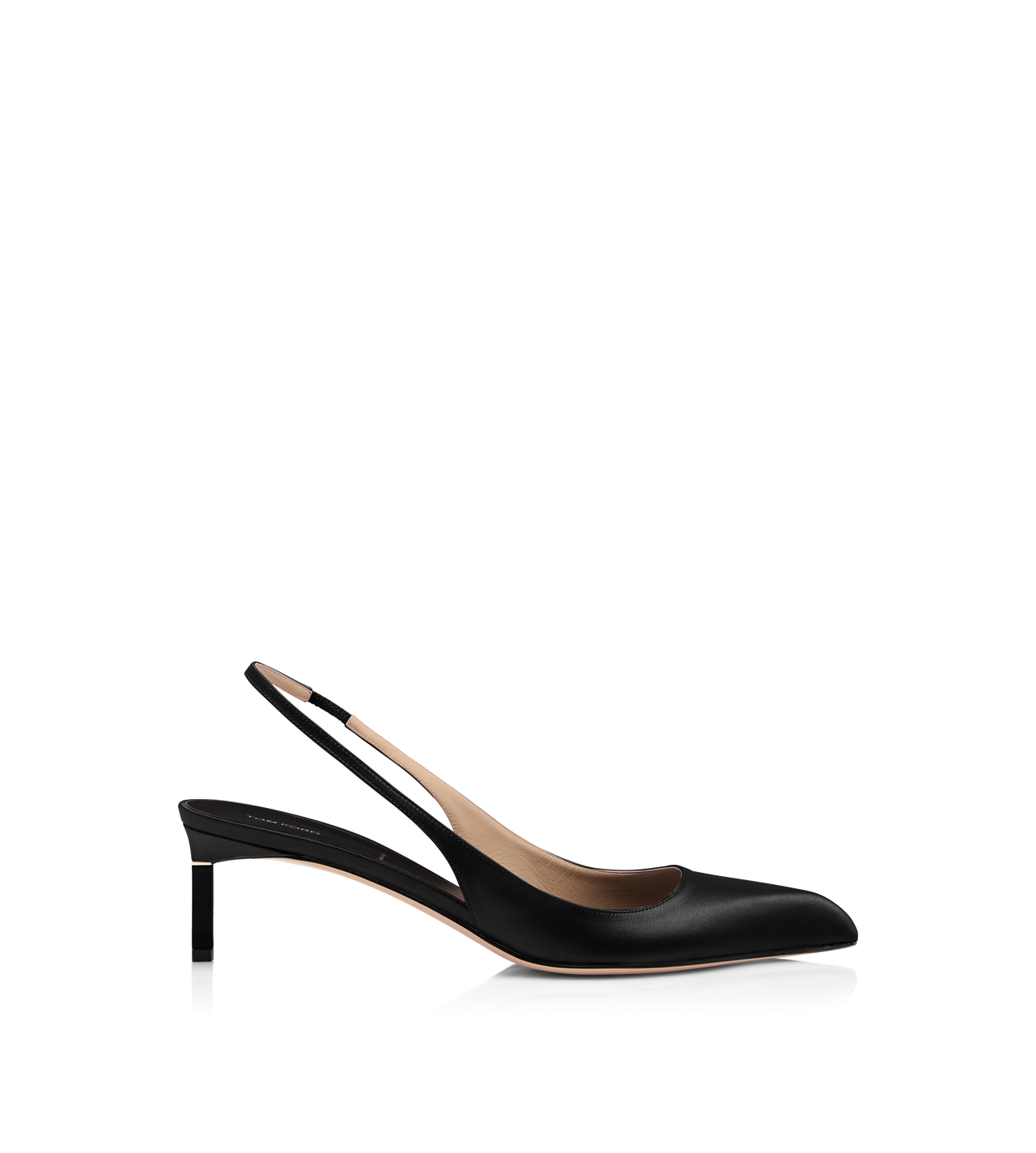 TOM FORD SATIN BLACK SATIN T SLINGBACK