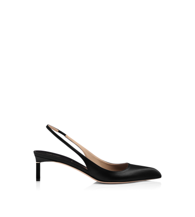 TOM FORD SATIN BLACK SATIN T SLINGBACK
