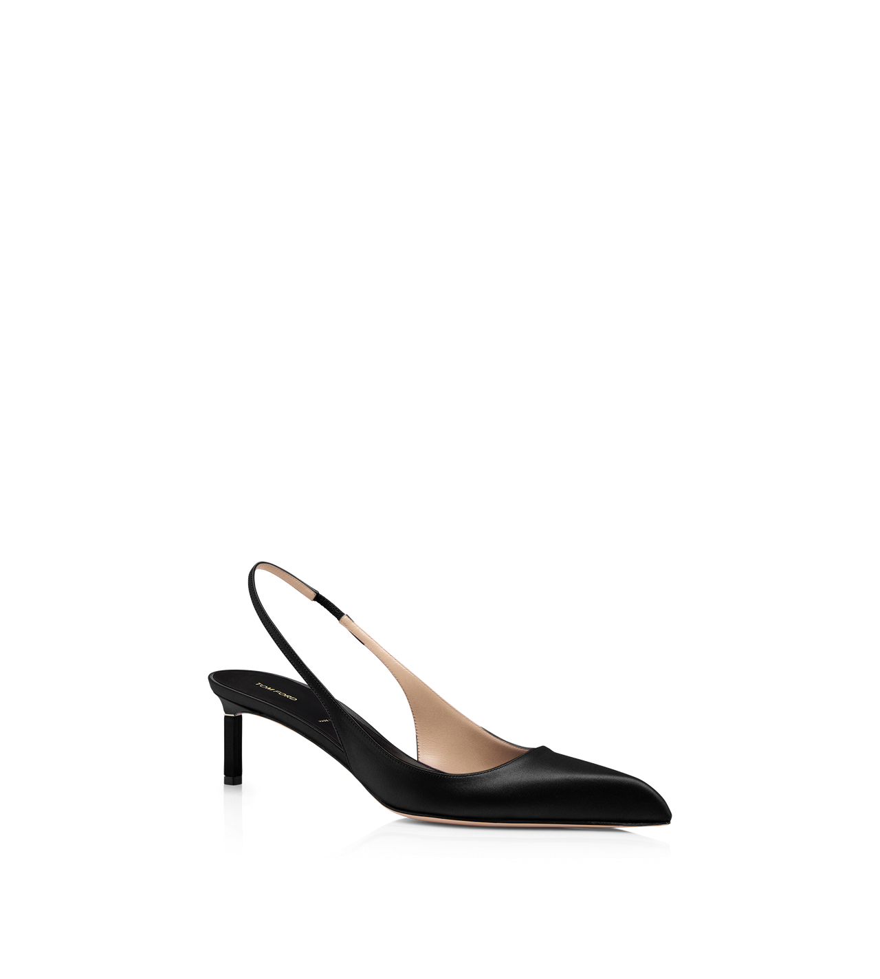 TOM FORD SATIN BLACK SATIN T SLINGBACK
