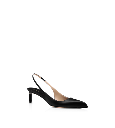 TOM FORD SATIN BLACK SATIN T SLINGBACK