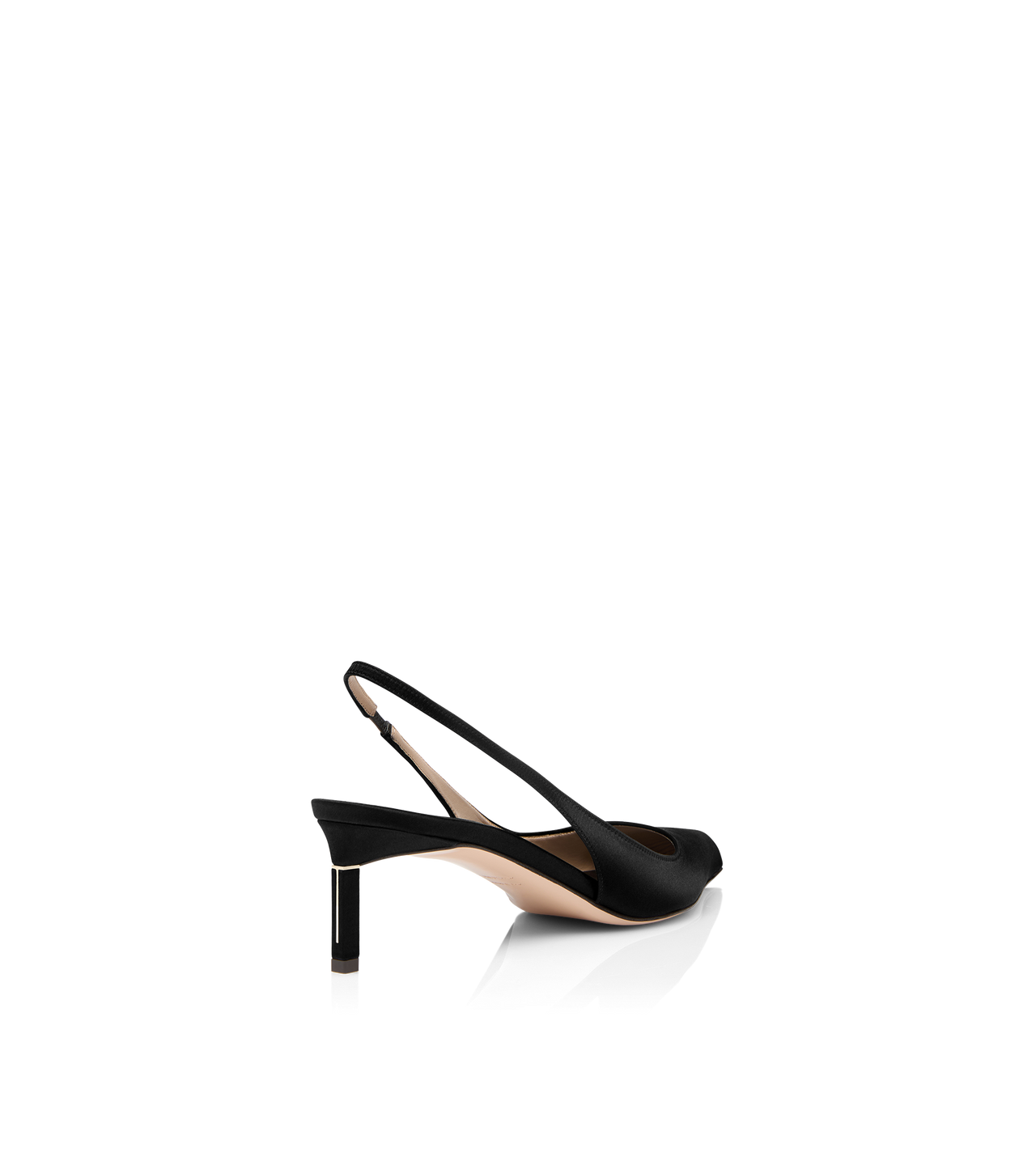 TOM FORD SATIN BLACK SATIN T SLINGBACK